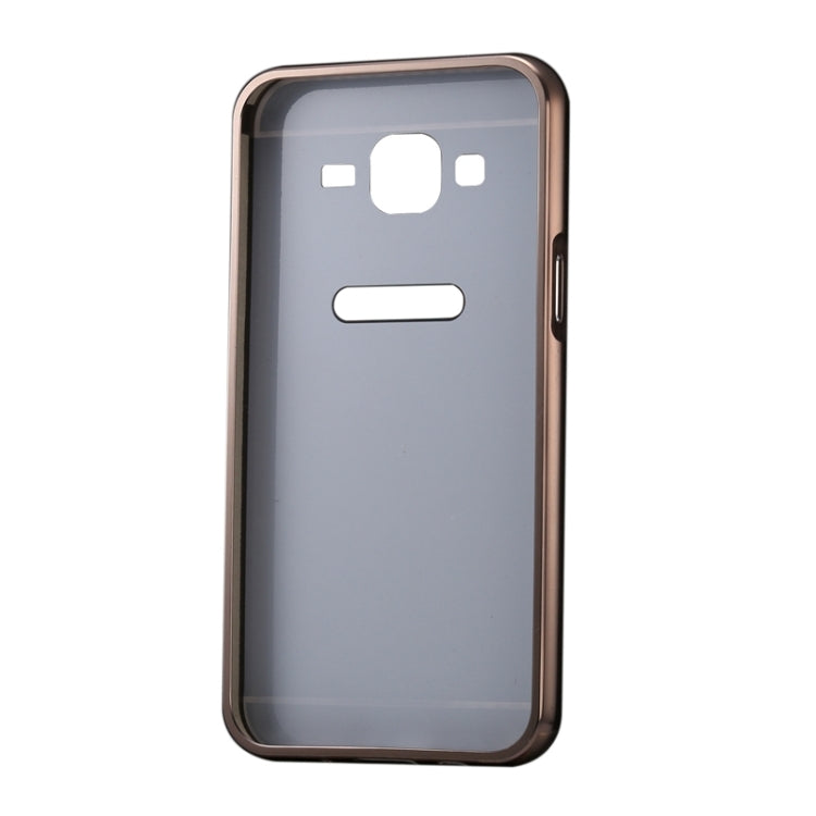Diamond Encrusted Push-pull Style Metal Plating Bumper Frame + Acrylic Back Cover Combination Case for Galaxy J7