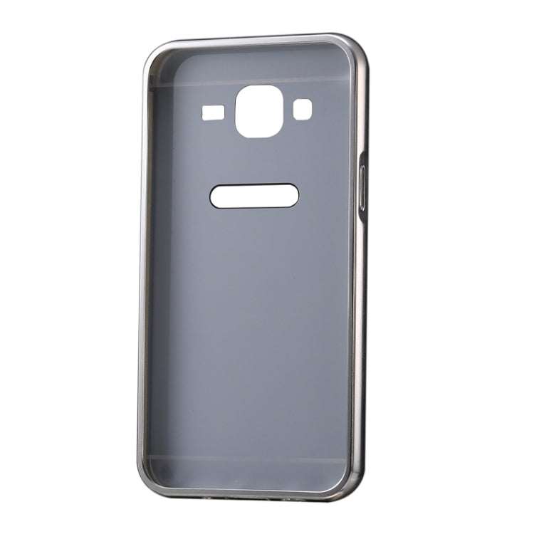 Diamond Encrusted Push-pull Style Metal Plating Bumper Frame + Acrylic Back Cover Combination Case for Galaxy J7