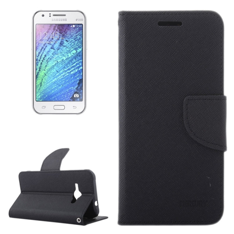 Cross Texture Contrast Color Style Leather Case with Holder & Card Slots & Wallet for Galaxy J1 Ace / J110