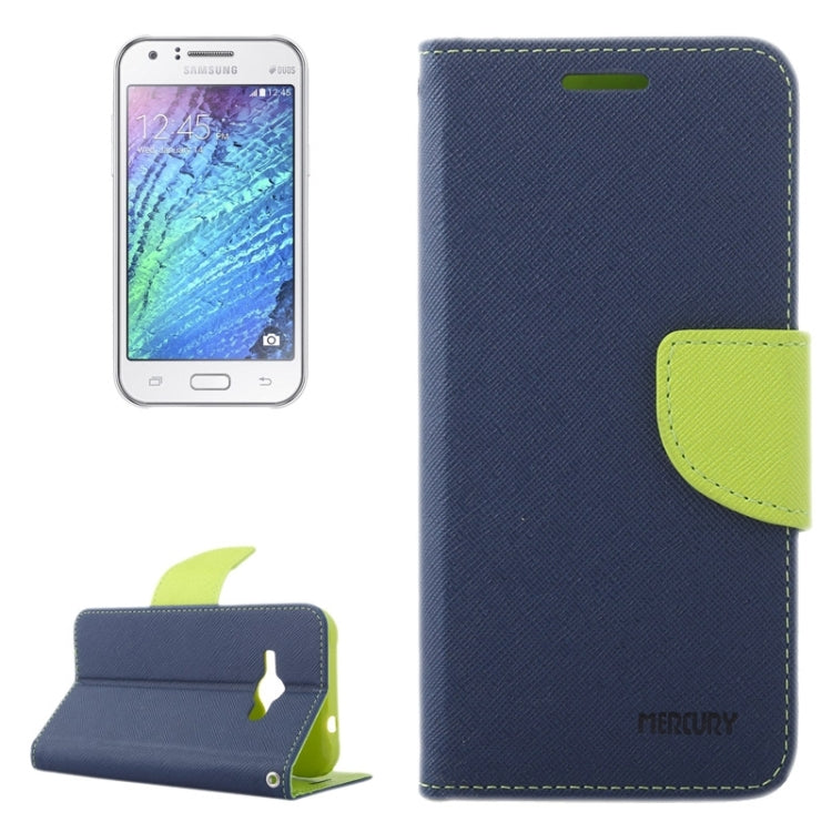 Cross Texture Contrast Color Style Leather Case with Holder & Card Slots & Wallet for Galaxy J1 Ace / J110