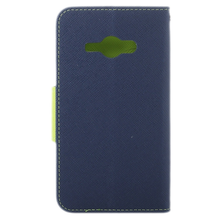 Cross Texture Contrast Color Style Leather Case with Holder & Card Slots & Wallet for Galaxy J1 Ace / J110