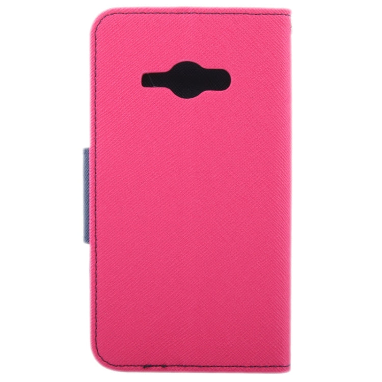 Cross Texture Contrast Color Style Leather Case with Holder & Card Slots & Wallet for Galaxy J1 Ace / J110