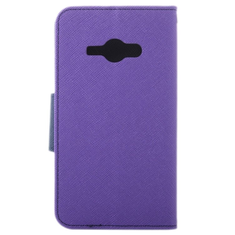 Cross Texture Contrast Color Style Leather Case with Holder & Card Slots & Wallet for Galaxy J1 Ace / J110