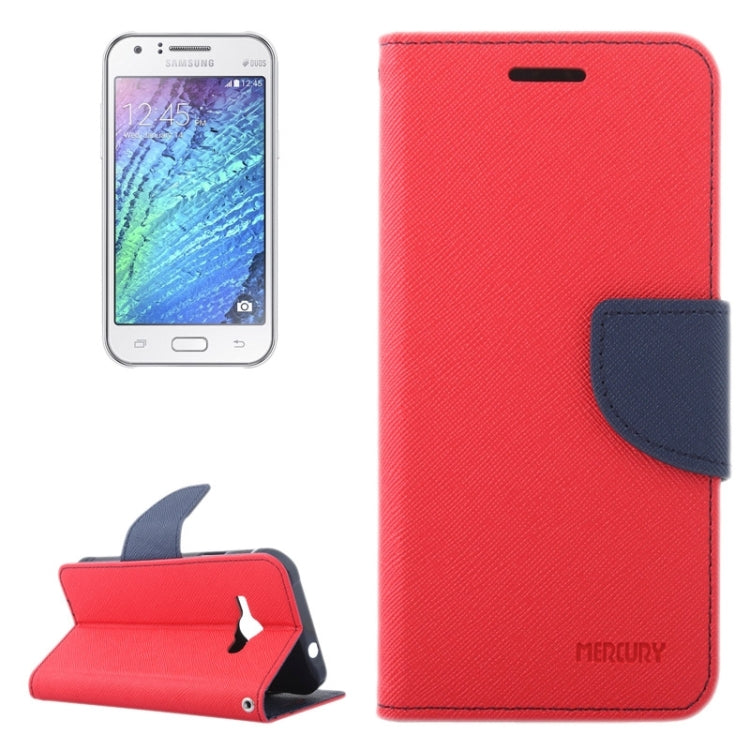 Cross Texture Contrast Color Style Leather Case with Holder & Card Slots & Wallet for Galaxy J1 Ace / J110
