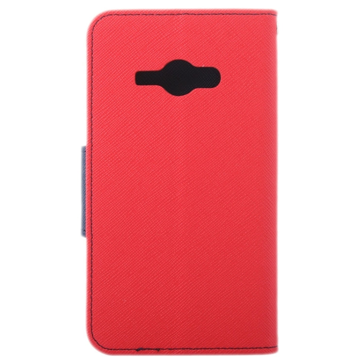 Cross Texture Contrast Color Style Leather Case with Holder & Card Slots & Wallet for Galaxy J1 Ace / J110