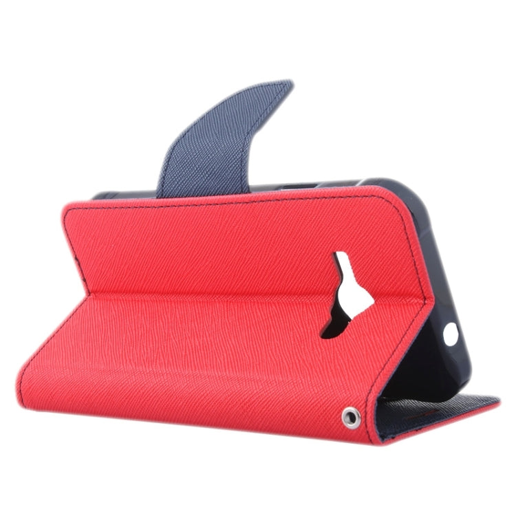 Cross Texture Contrast Color Style Leather Case with Holder & Card Slots & Wallet for Galaxy J1 Ace / J110
