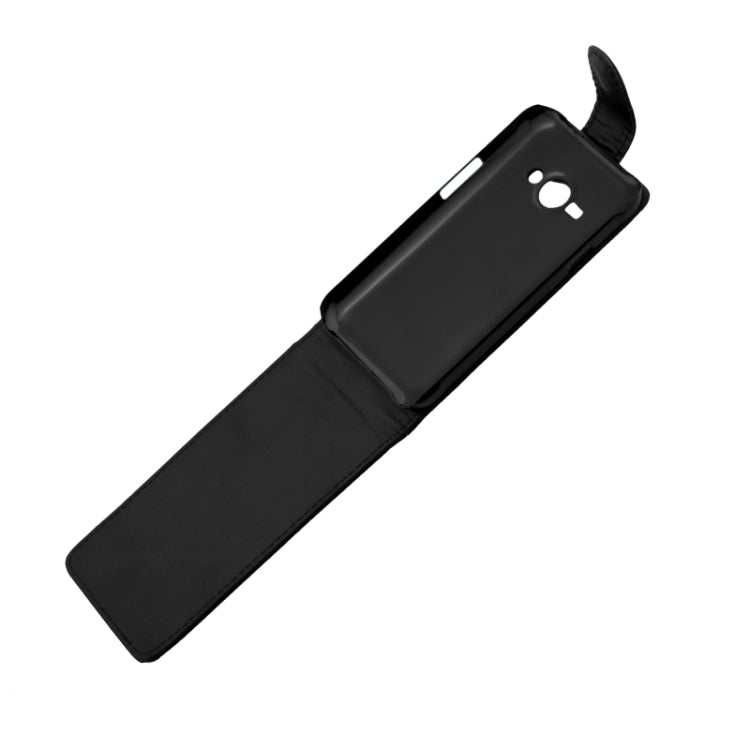 Vertical Flip Magnetic Buckle PU Leather Case for Galaxy J1 Ace(Black)