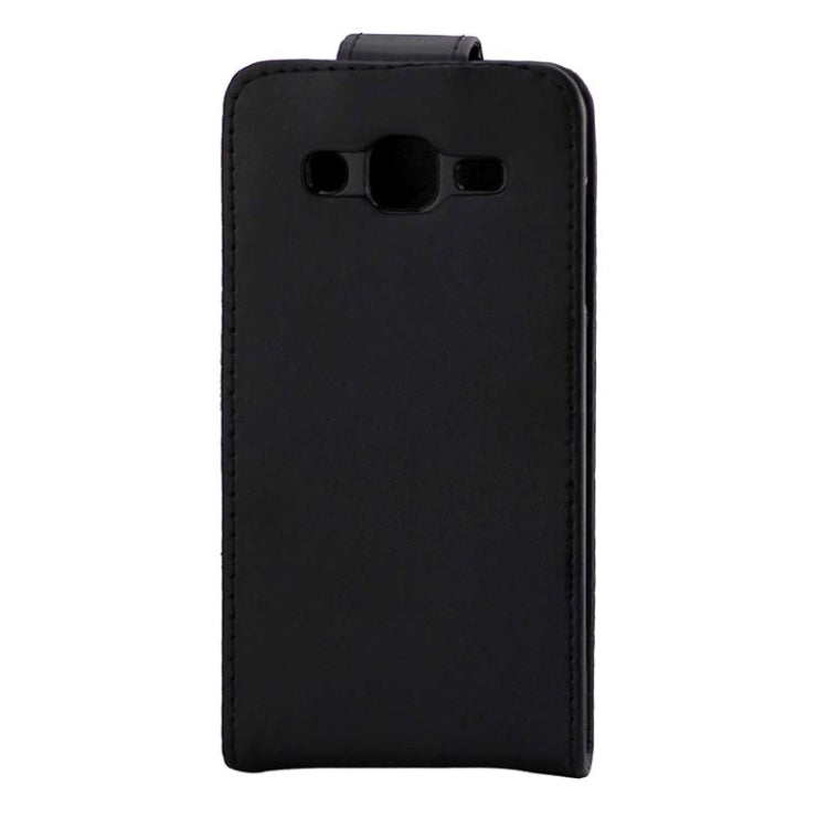 Vertical Flip Magnetic Buckle PU Leather Case for Galaxy J2 / J200(Black)
