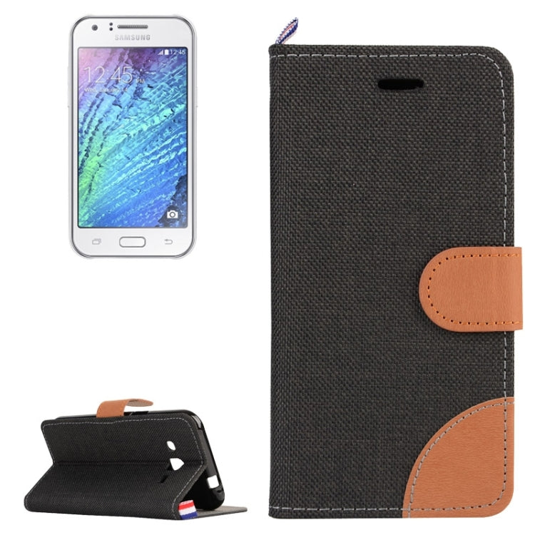 Denim Texture Horizontal Flip Leather Case with Holder & Card Slots for Galaxy J2 / J200