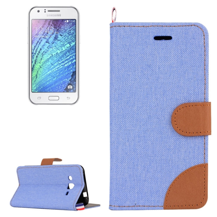 Denim Texture Horizontal Flip Leather Case with Holder & Card Slots for Galaxy J2 / J200