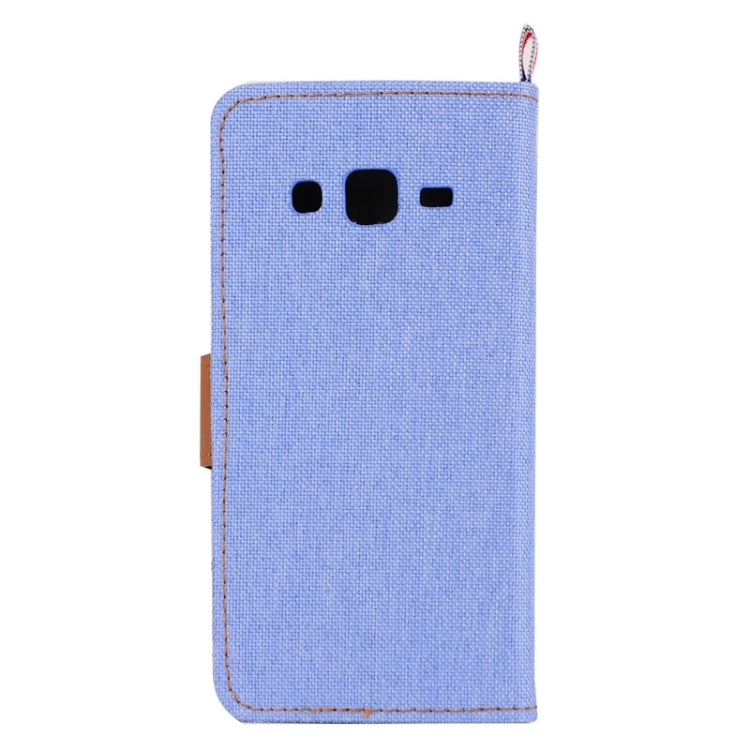 Denim Texture Horizontal Flip Leather Case with Holder & Card Slots for Galaxy J2 / J200