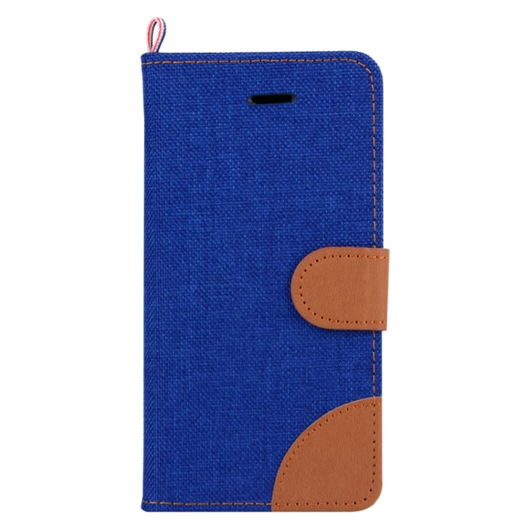 Denim Texture Horizontal Flip Leather Case with Holder & Card Slots for Galaxy J1 Ace / J110