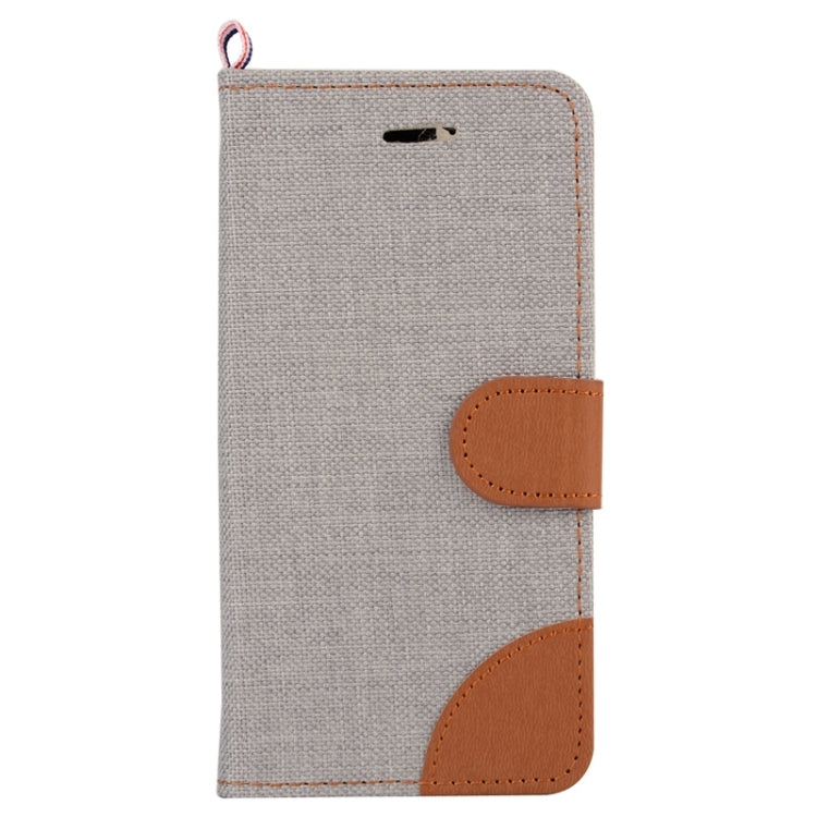 Denim Texture Horizontal Flip Leather Case with Holder & Card Slots for Galaxy J1 Ace / J110