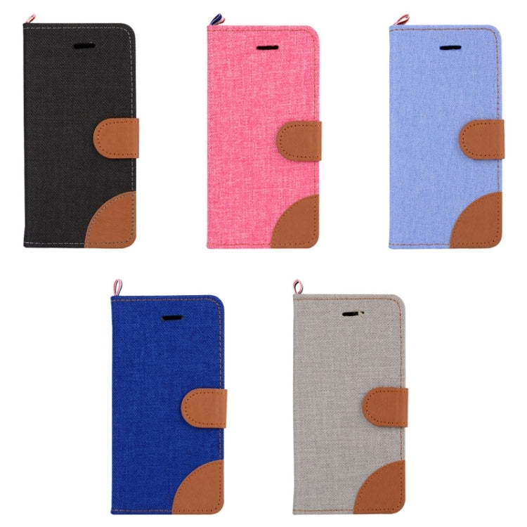 Denim Texture Horizontal Flip Leather Case with Holder & Card Slots for Galaxy J1 Ace / J110