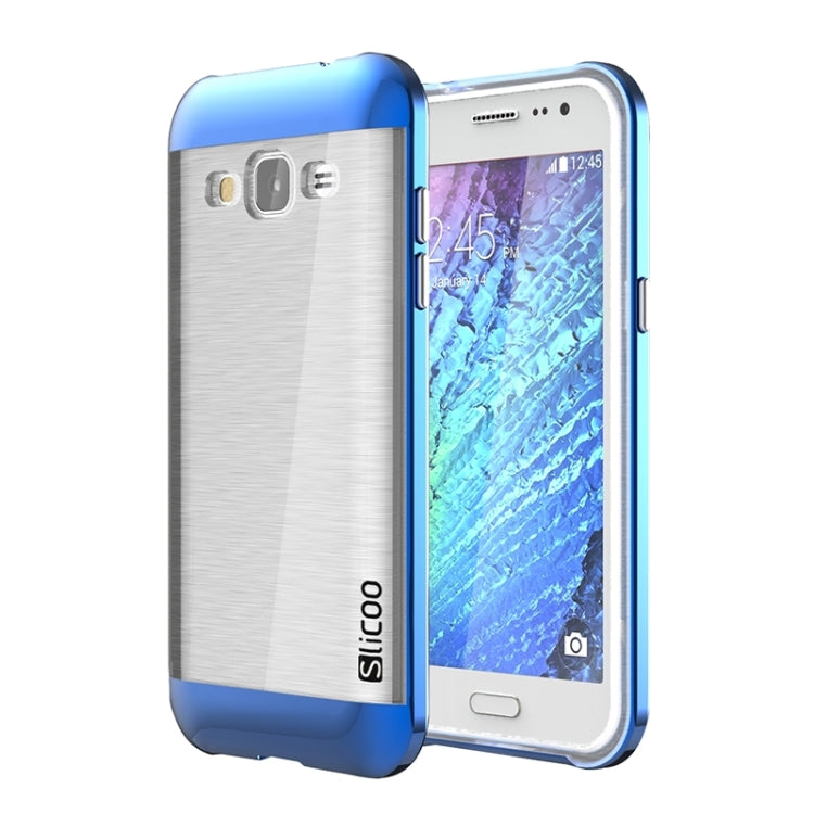 Slicoo Brushed Texture Electroplating Transparenct TPU + PC Combination Case for Galaxy J2 / J200