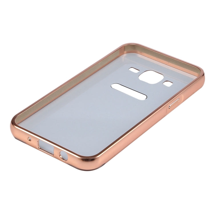 Fashionable Electroplating Push Pull Back Shell Cover + Metal Bumper Frame for Galaxy On5 / G550