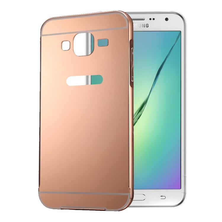 Fashionable Electroplating Push Pull Back Shell Cover + Metal Bumper Frame for Galaxy On7 / G600