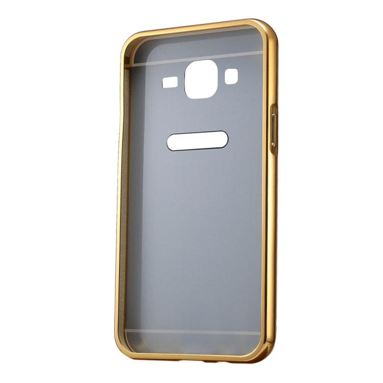 Fashionable Electroplating Push Pull Back Shell Cover + Metal Bumper Frame for Galaxy On7 / G600