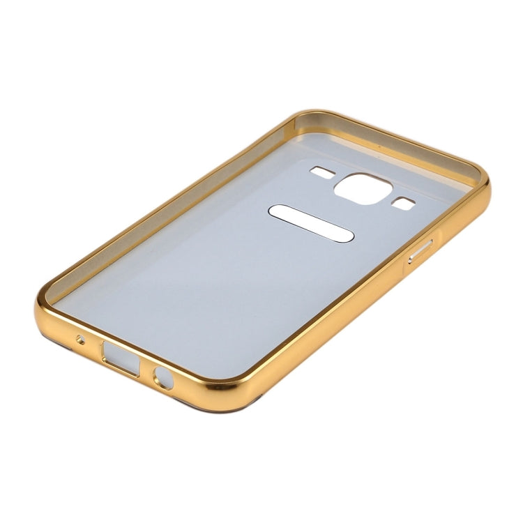 Fashionable Electroplating Push Pull Back Shell Cover + Metal Bumper Frame for Galaxy On7 / G600
