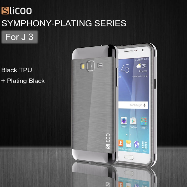 Slicoo Brushed Texture Electroplating PC + TPU Combination Case for Galaxy J3 / J3109