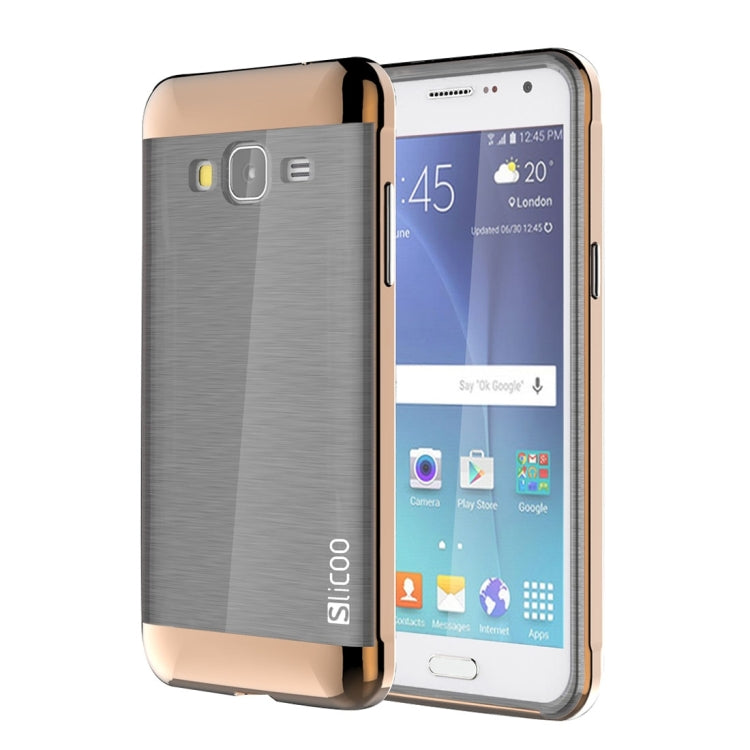 Slicoo Brushed Texture Electroplating PC + TPU Combination Case for Galaxy J3 / J3109