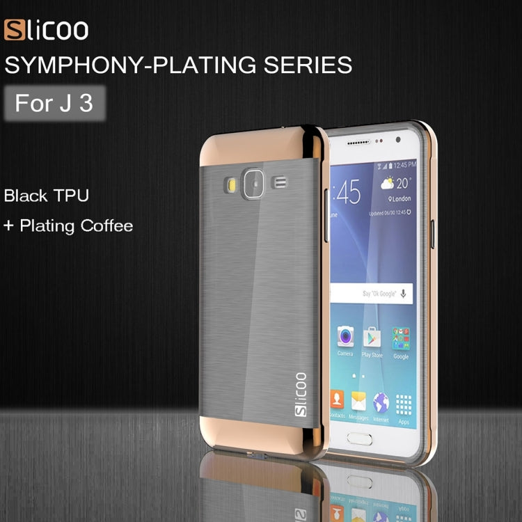 Slicoo Brushed Texture Electroplating PC + TPU Combination Case for Galaxy J3 / J3109