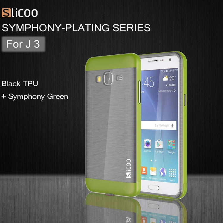 Slicoo Brushed Texture Electroplating PC + TPU Combination Case for Galaxy J3 / J3109