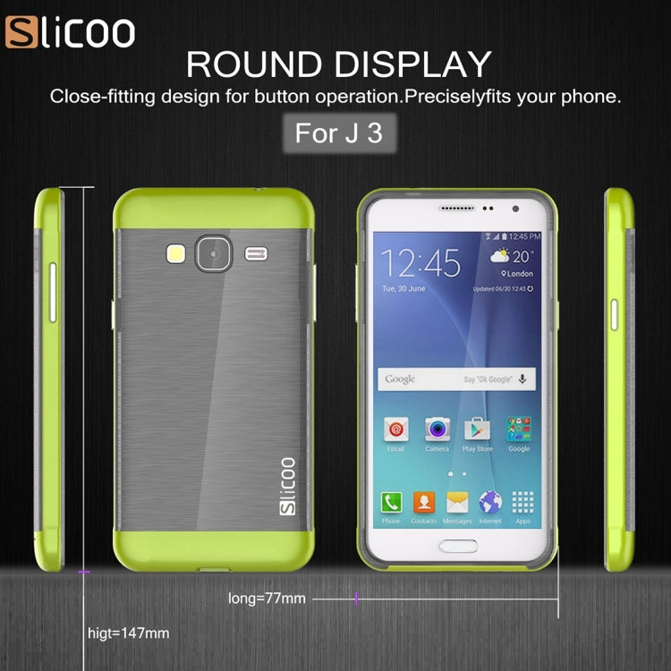 Slicoo Brushed Texture Electroplating PC + TPU Combination Case for Galaxy J3 / J3109
