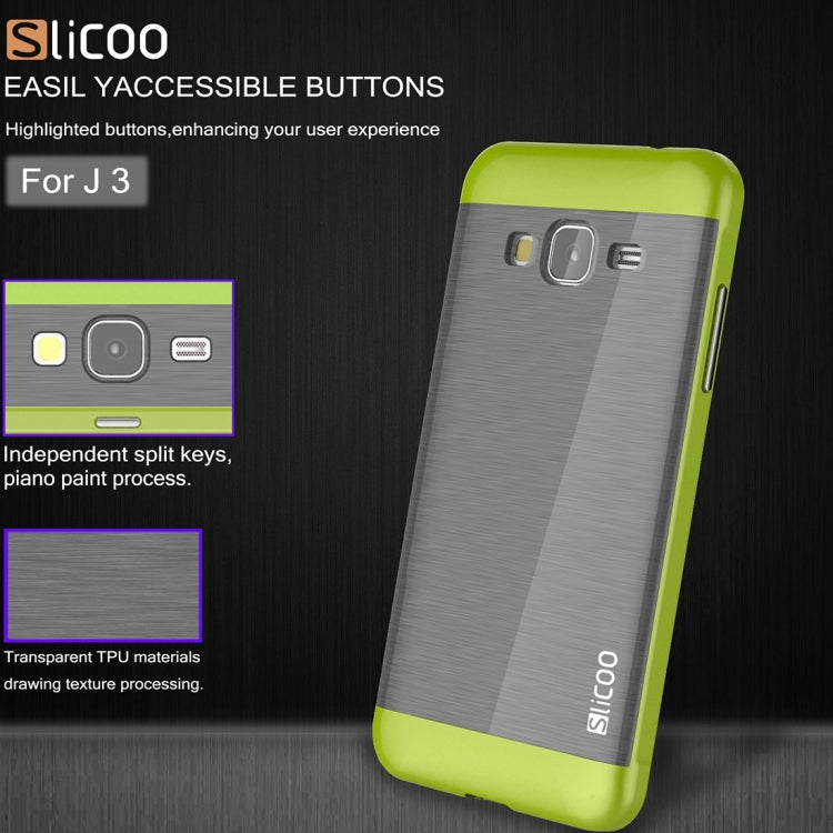 Slicoo Brushed Texture Electroplating PC + TPU Combination Case for Galaxy J3 / J3109