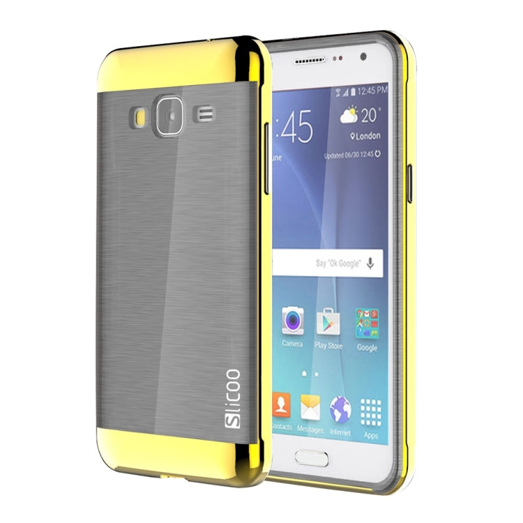 Slicoo Brushed Texture Electroplating PC + TPU Combination Case for Galaxy J3 / J3109