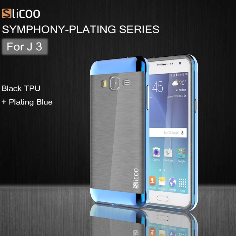 Slicoo Brushed Texture Electroplating PC + TPU Combination Case for Galaxy J3 / J3109