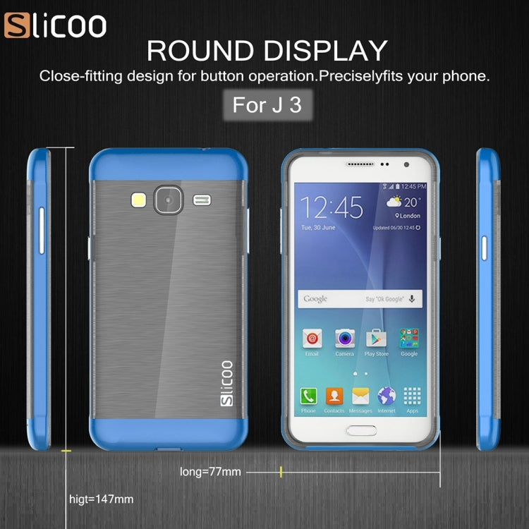 Slicoo Brushed Texture Electroplating PC + TPU Combination Case for Galaxy J3 / J3109