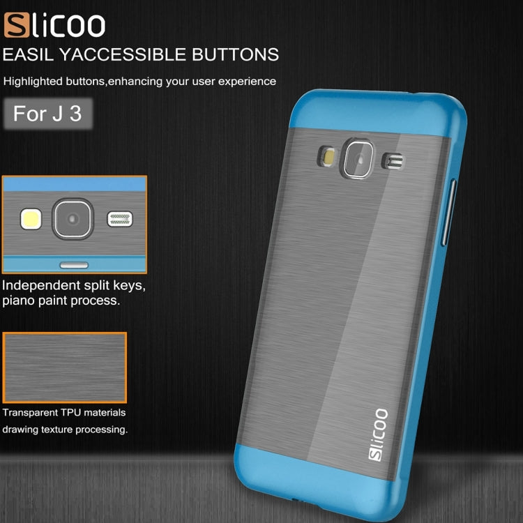 Slicoo Brushed Texture Electroplating PC + TPU Combination Case for Galaxy J3 / J3109