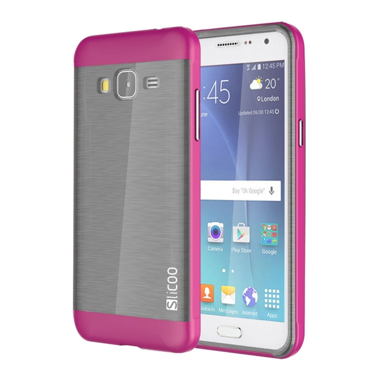 Slicoo Brushed Texture Electroplating PC + TPU Combination Case for Galaxy J3 / J3109