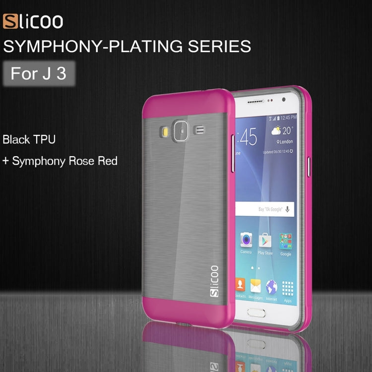 Slicoo Brushed Texture Electroplating PC + TPU Combination Case for Galaxy J3 / J3109