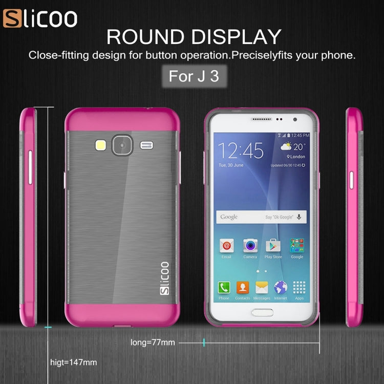 Slicoo Brushed Texture Electroplating PC + TPU Combination Case for Galaxy J3 / J3109