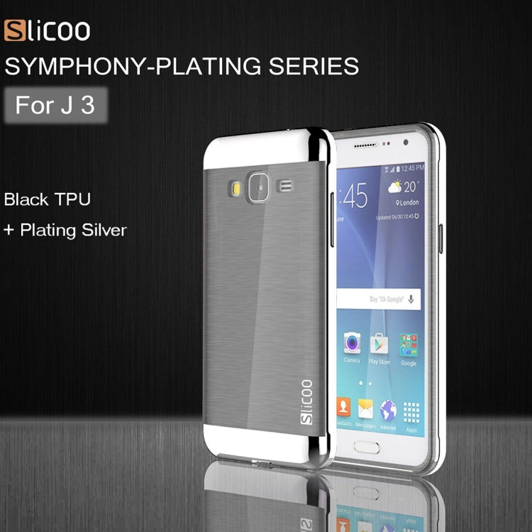 Slicoo Brushed Texture Electroplating PC + TPU Combination Case for Galaxy J3 / J3109