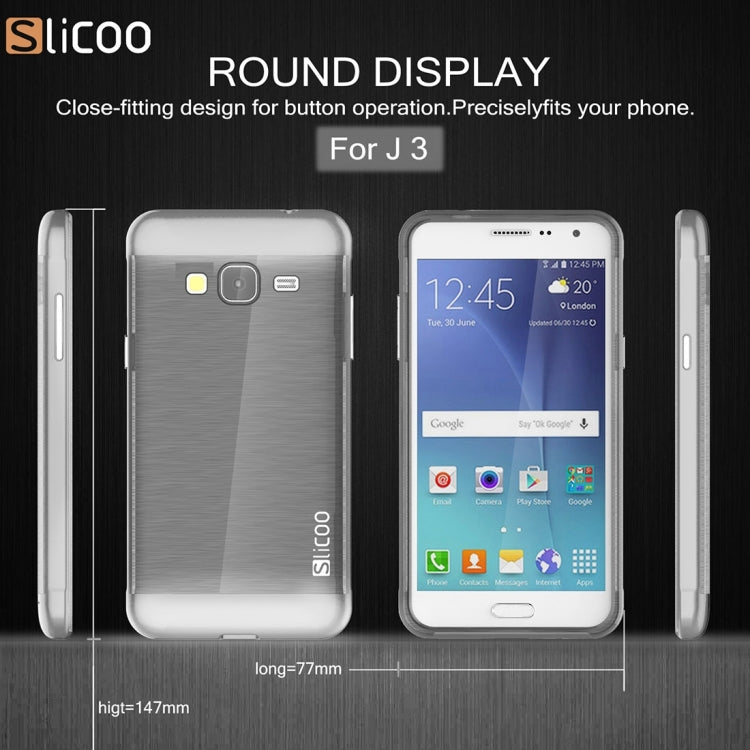 Slicoo Brushed Texture Electroplating PC + TPU Combination Case for Galaxy J3 / J3109