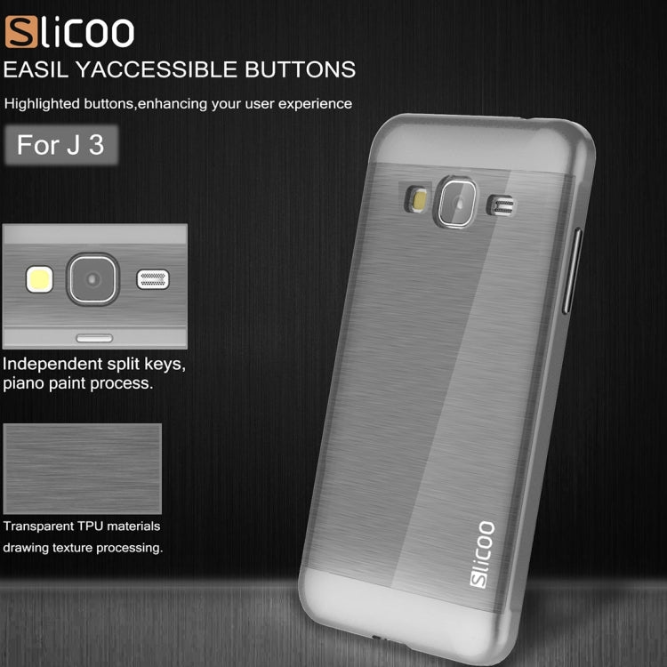 Slicoo Brushed Texture Electroplating PC + TPU Combination Case for Galaxy J3 / J3109