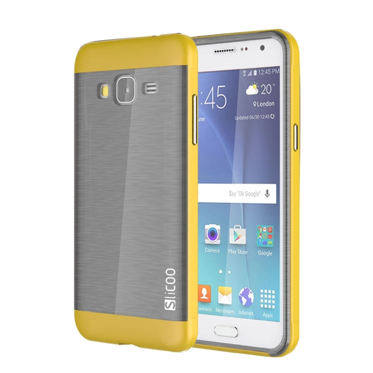 Slicoo Brushed Texture Electroplating PC + TPU Combination Case for Galaxy J3 / J3109