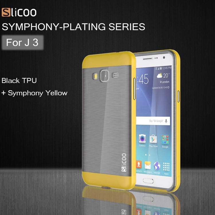 Slicoo Brushed Texture Electroplating PC + TPU Combination Case for Galaxy J3 / J3109