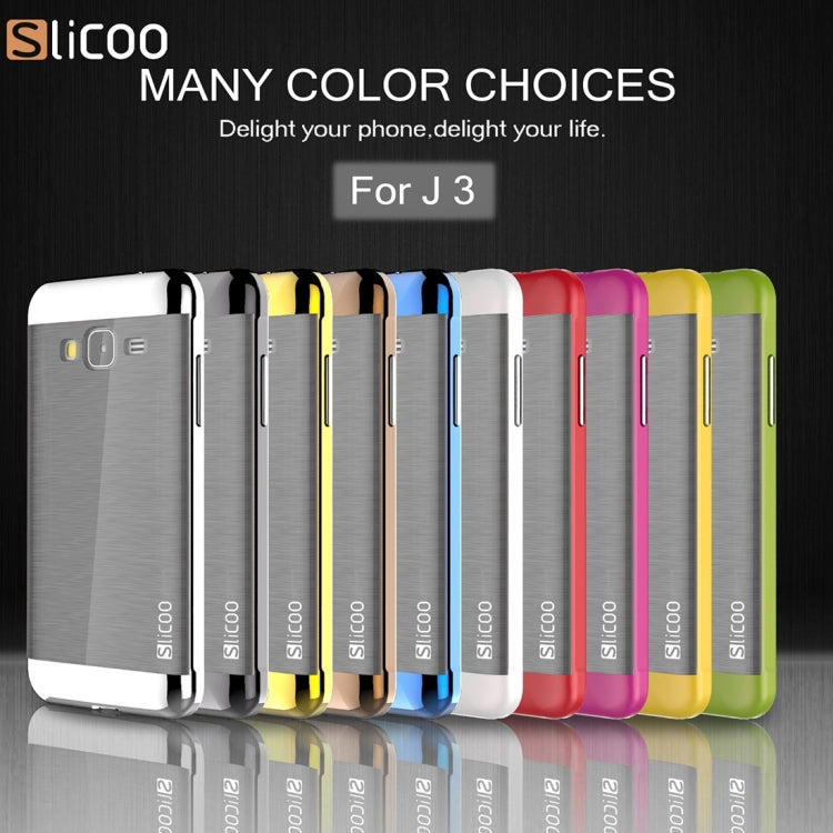 Slicoo Brushed Texture Electroplating PC + TPU Combination Case for Galaxy J3 / J3109