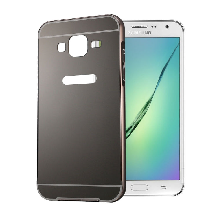 For Galaxy Core Prime / G360 Fashionable Electroplating Push Pull Back Shell Cover + Metal Bumper Frame