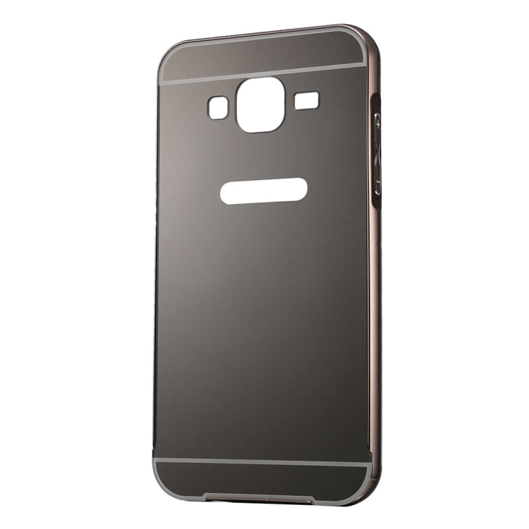 For Galaxy Core Prime / G360 Fashionable Electroplating Push Pull Back Shell Cover + Metal Bumper Frame