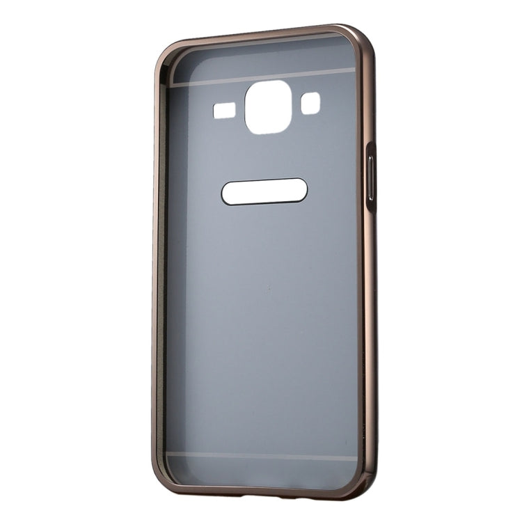 For Galaxy Core Prime / G360 Fashionable Electroplating Push Pull Back Shell Cover + Metal Bumper Frame