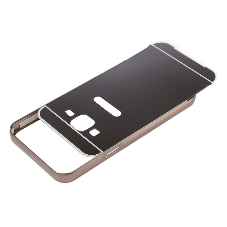 For Galaxy Core Prime / G360 Fashionable Electroplating Push Pull Back Shell Cover + Metal Bumper Frame