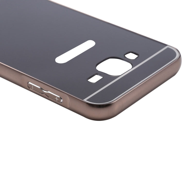 For Galaxy Core Prime / G360 Fashionable Electroplating Push Pull Back Shell Cover + Metal Bumper Frame