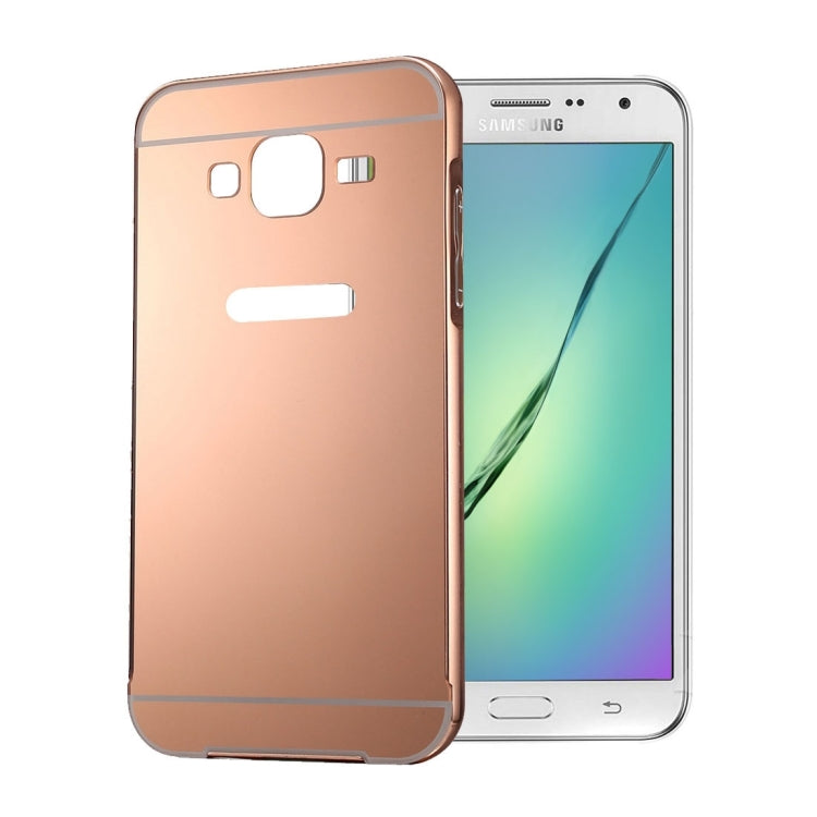 For Galaxy Core Prime / G360 Fashionable Electroplating Push Pull Back Shell Cover + Metal Bumper Frame