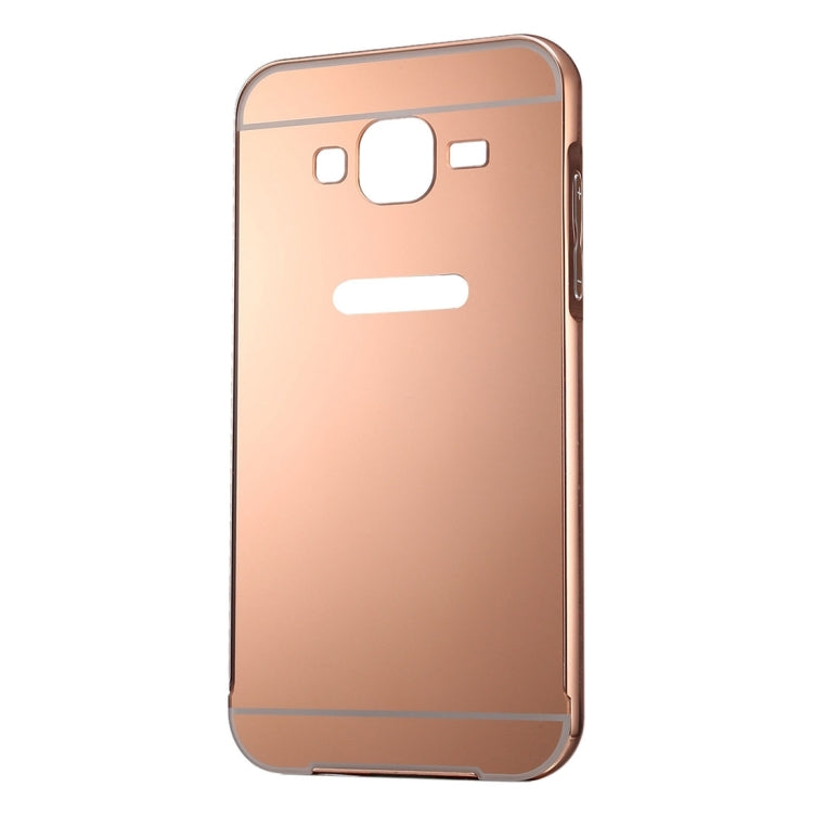 For Galaxy Core Prime / G360 Fashionable Electroplating Push Pull Back Shell Cover + Metal Bumper Frame
