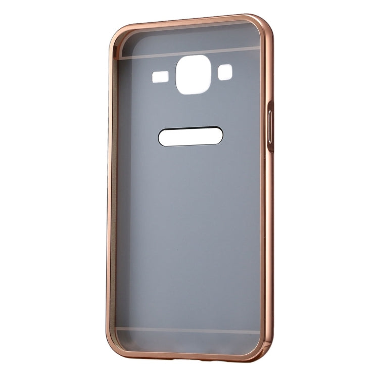 For Galaxy Core Prime / G360 Fashionable Electroplating Push Pull Back Shell Cover + Metal Bumper Frame